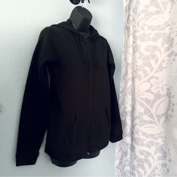 Zorrel Black Zip Front Hoodie Sweatshirt Size Small - Picture 4 of 7